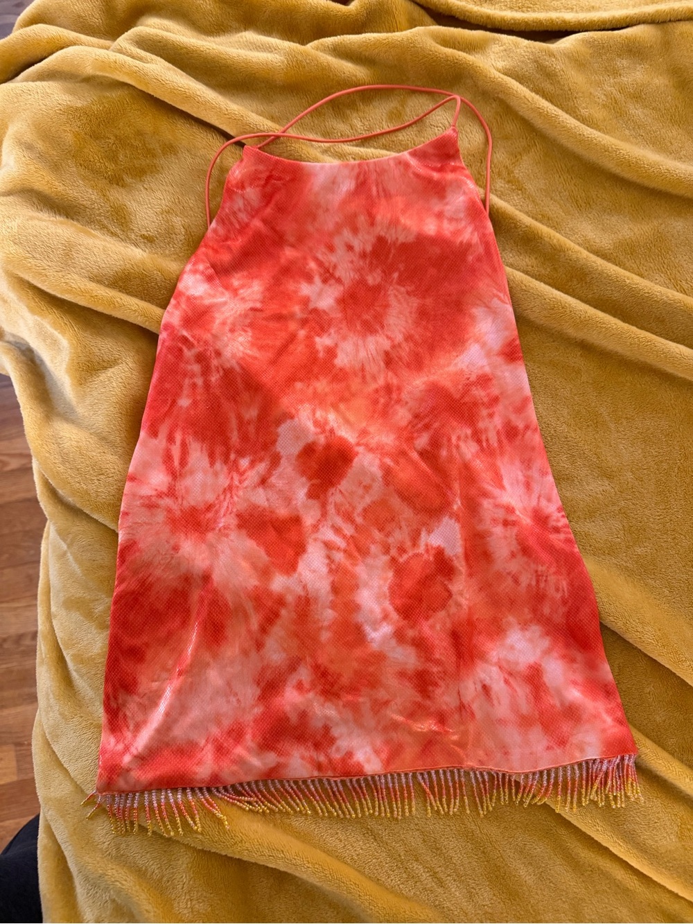 Vintage orange tie dye Heart Attack halter top